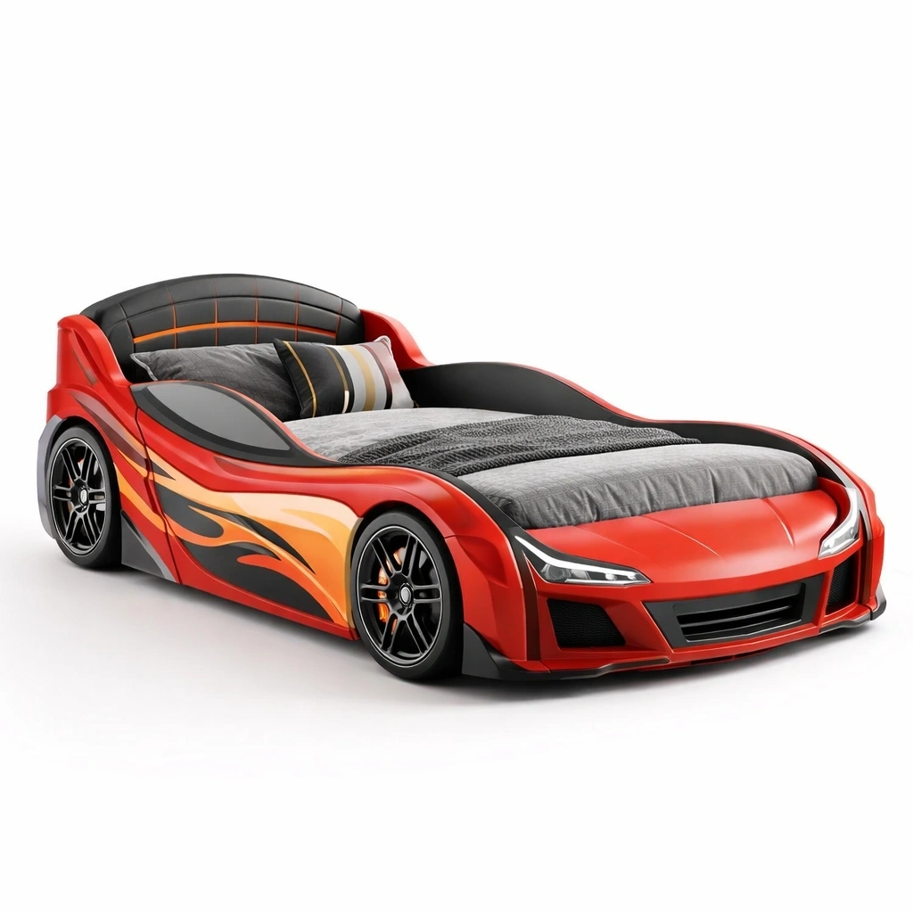 Lit voiture enfant rouge style sport-serqonix