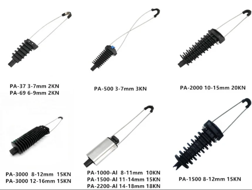 Self Supporting Overhead Figure 8 Adss  Pull  Clamp Cable  tension Clamp for fiber cable