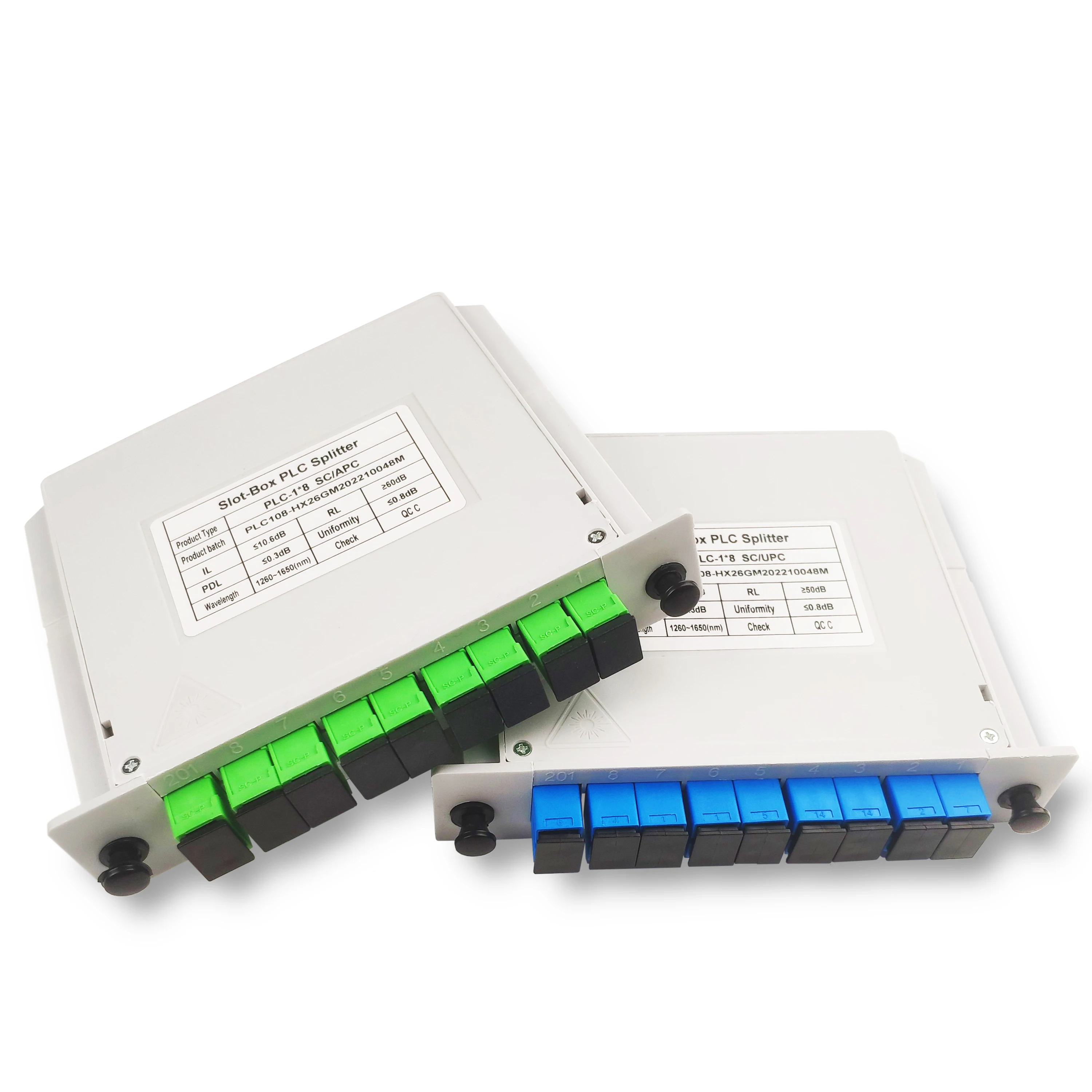 1x8 Card Type Optical Fiber PLC Splitter Telecom Power Cassette 1*8 SC/UPC Splitter with S