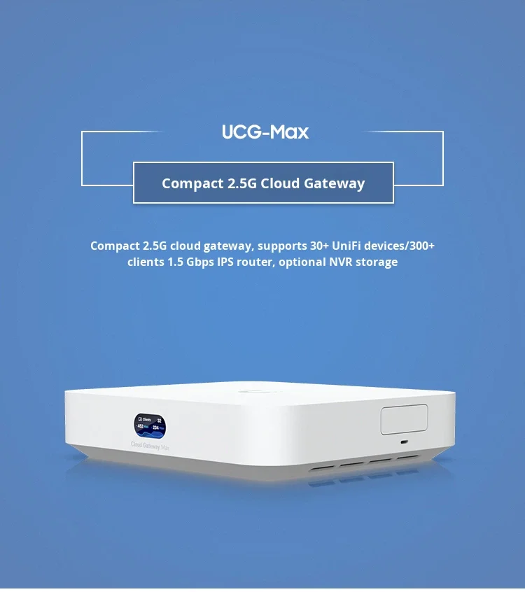 Ubiquiti UCG-MAX Gateway FTTH Network 512 GB NVMe SSD 4x 2.5G LAN 1x 2.5G WAN