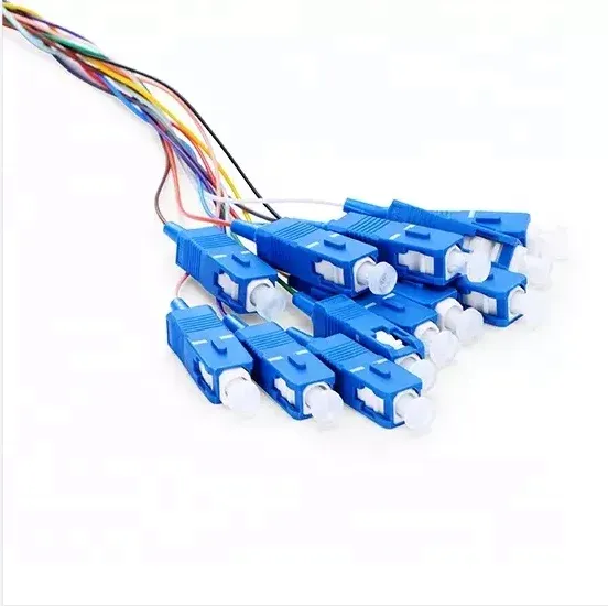 Fiber Optic Bundle Pigtail SCUPC Connector 12 Color 0.9mm SM FTTH Pigtail