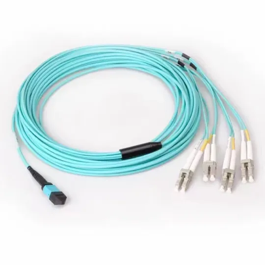 High Performance Fth MPO Jumper 8/12/16/24 Core 10G-100G Single Mode OM3 OM4 MTP MPO-LC/UP