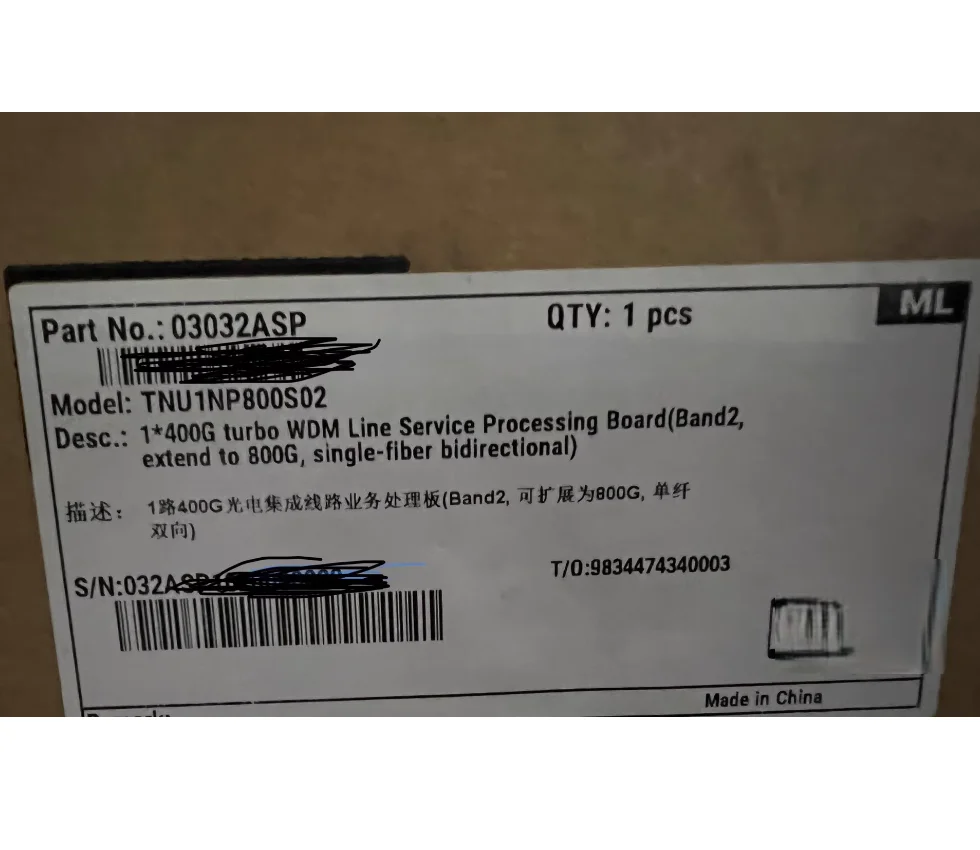 OSN9800 TNU1NP800S Board 800G Programmable Network Processor Wavelength Division Circuit B