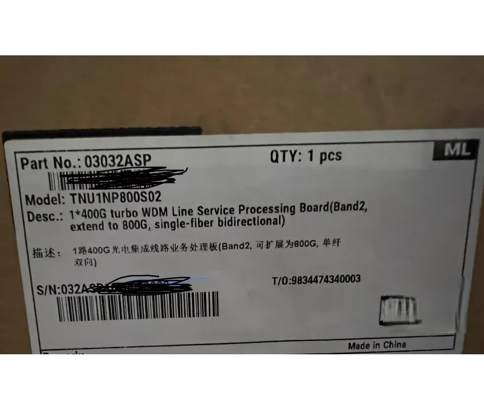 OSN9800 TNU1NP800S Board 800G Programmable Network Processor Wavelength Division Circuit B