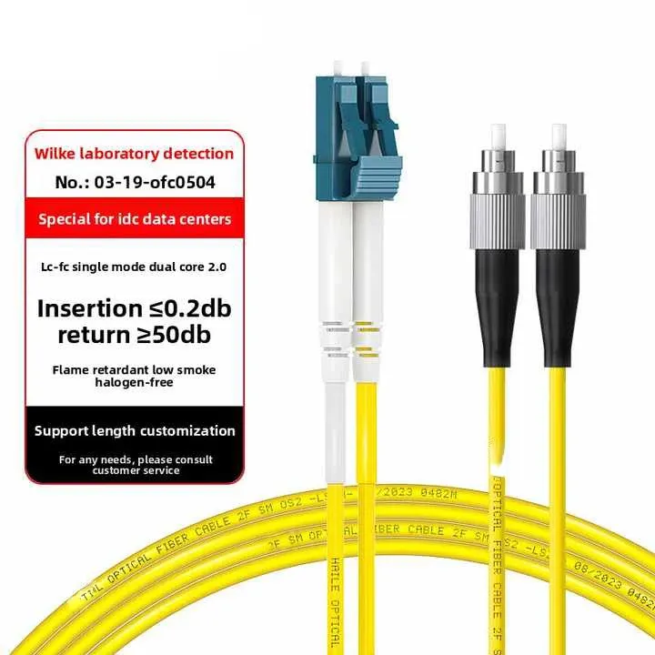 Single-Mode 10g Dual-Core Fiber Optic Jumper 1-50m Optional LC-Fc 9/125 Pigtail for FTTH