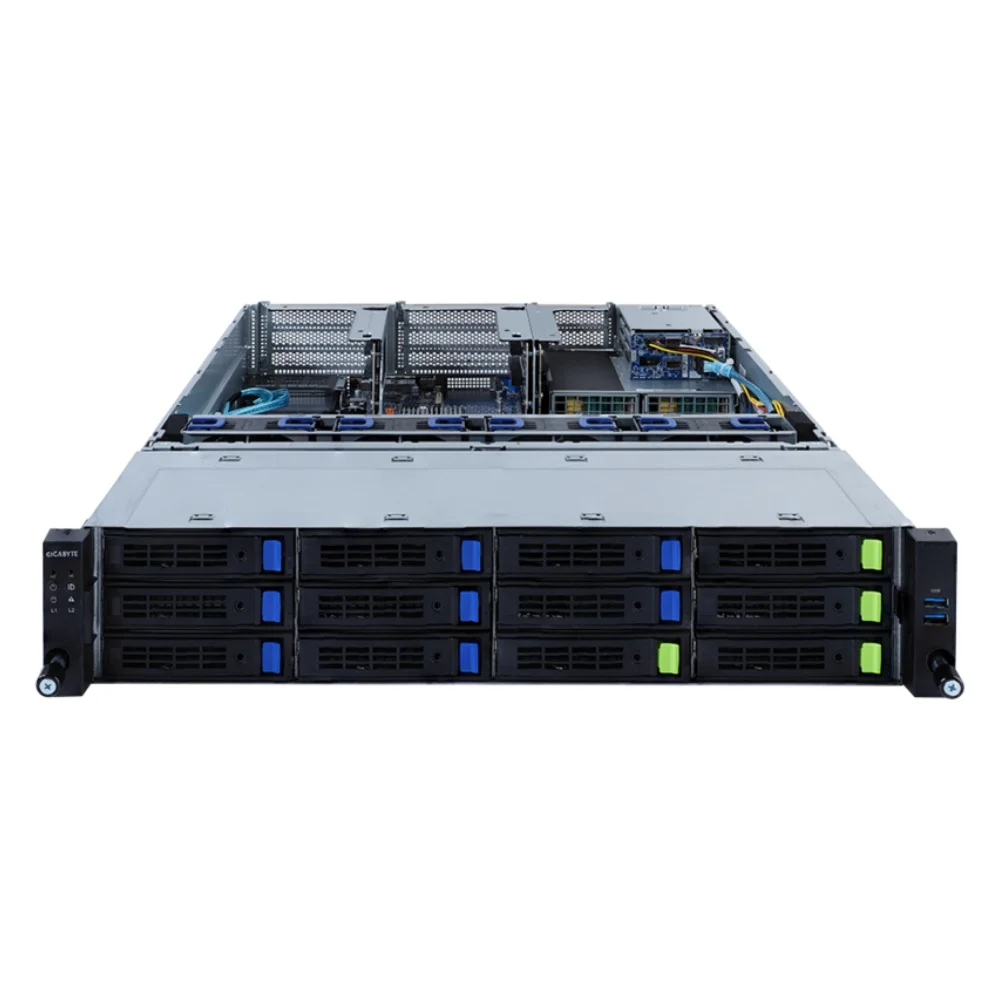 Hot Sale Gigabyte R282-3C1 2U Rack with 3rd Gen Intel Xeon Scalable 12+2-Bay Gen4 NVMe/SAT