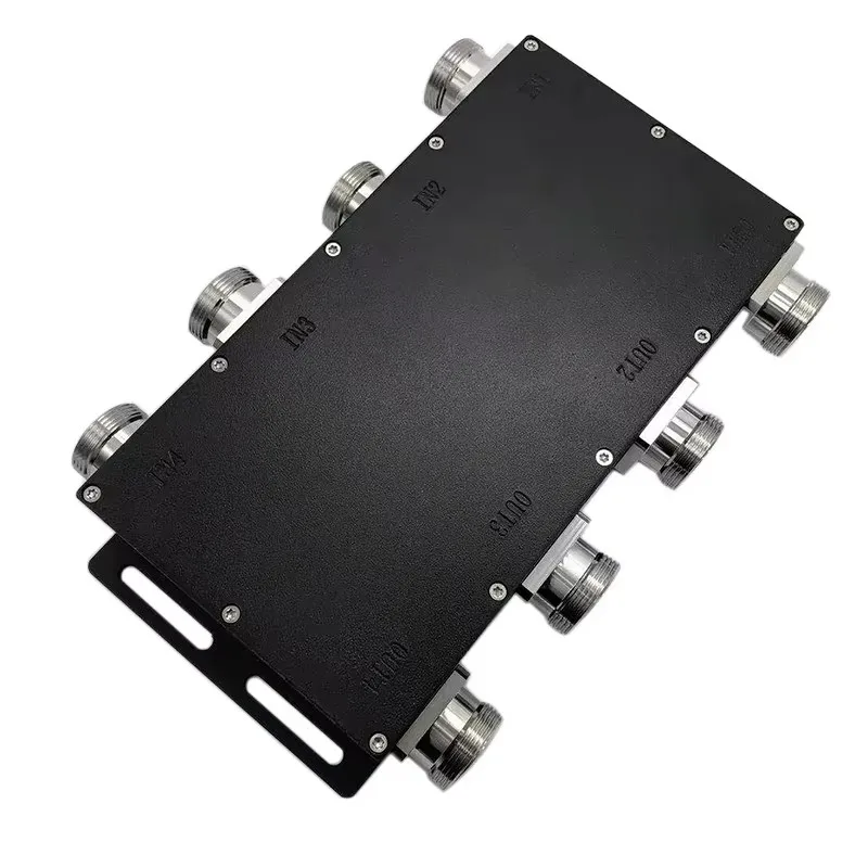 RF 500W  Low PIM 153dBc 4 in 4 Out Hybrid Combiner 698-2700MHz DIN Female Type   IBS, BTS,