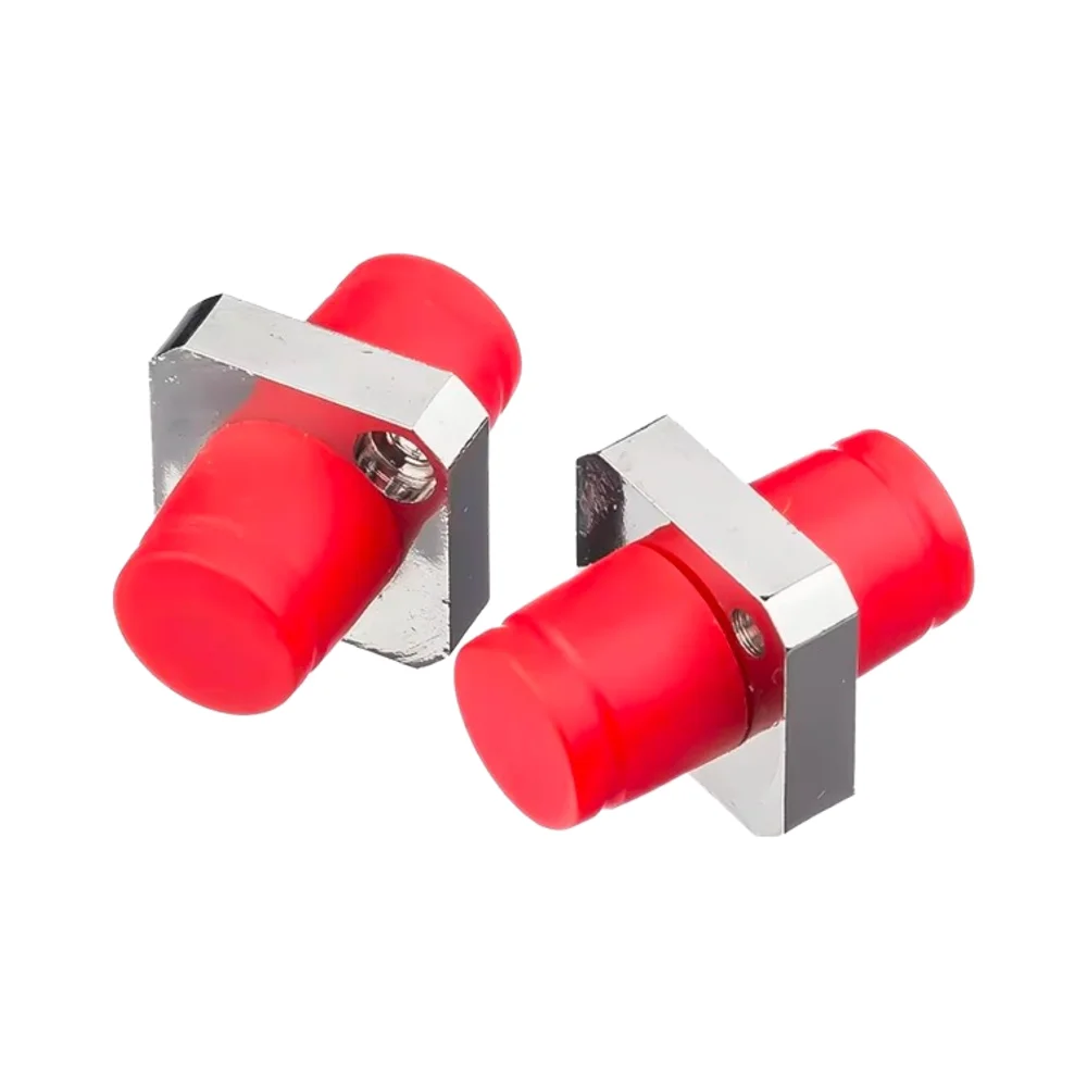 High Quality FC Single Mode Fiber Optic Adapter Square Metal Flange Coupler for FTTH Netwo