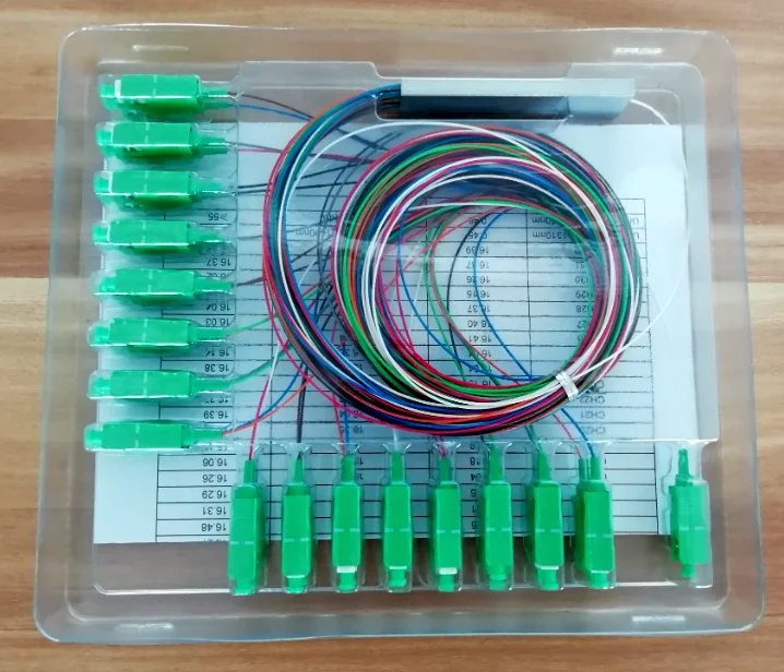 FTTH PLC Splitter 1x32 SCAPC Single Mode PLC Splitter with POE/GSM Support Mini Type Fiber