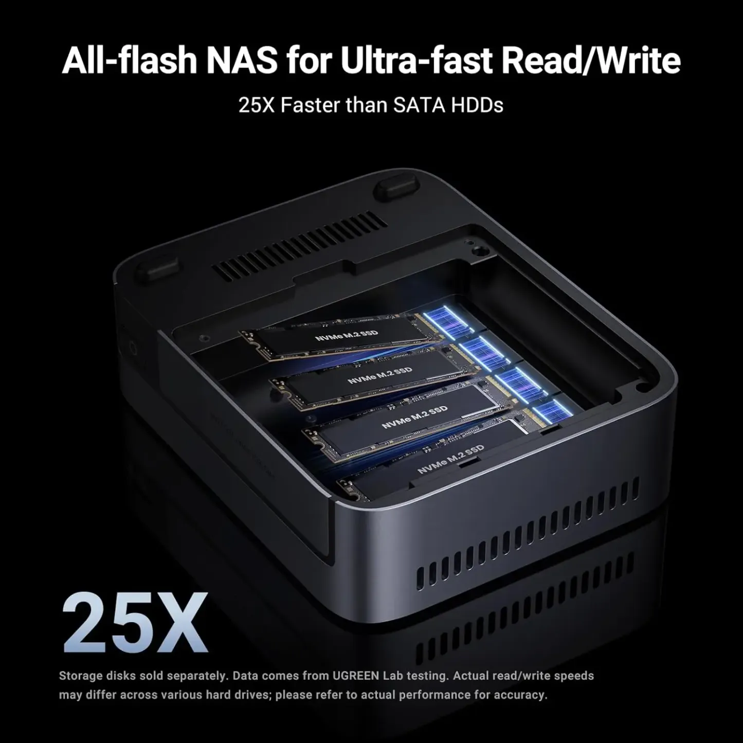UGREEN  DXP480T Plus All-Flash 4-Bay NAS, Personal Cloud, Home Server, AI Album, 10GbE Port, High-Speed Media Workstation-boxintelecom