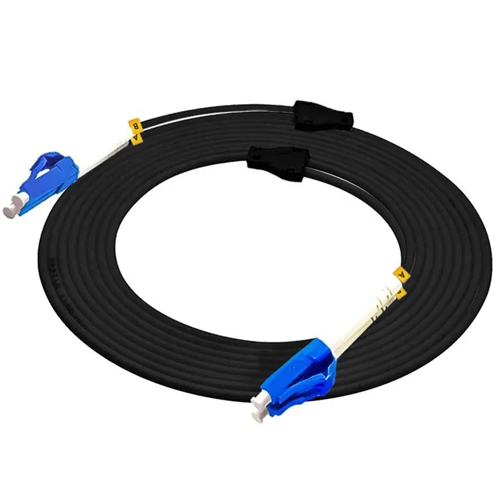 Ftth Drop 100ft 30m LC Outdoor Armored Duplex 9/125 SM Fiber Optic Cable Jumper Optical Patch Cord Singlemode LC-LC-boxintelecom