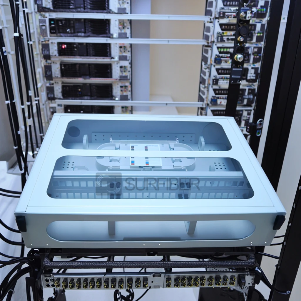 19 Inch Rack Mount Fiber Optic Terminal Box with Transparent Cover  Fixed Type for SC LC S