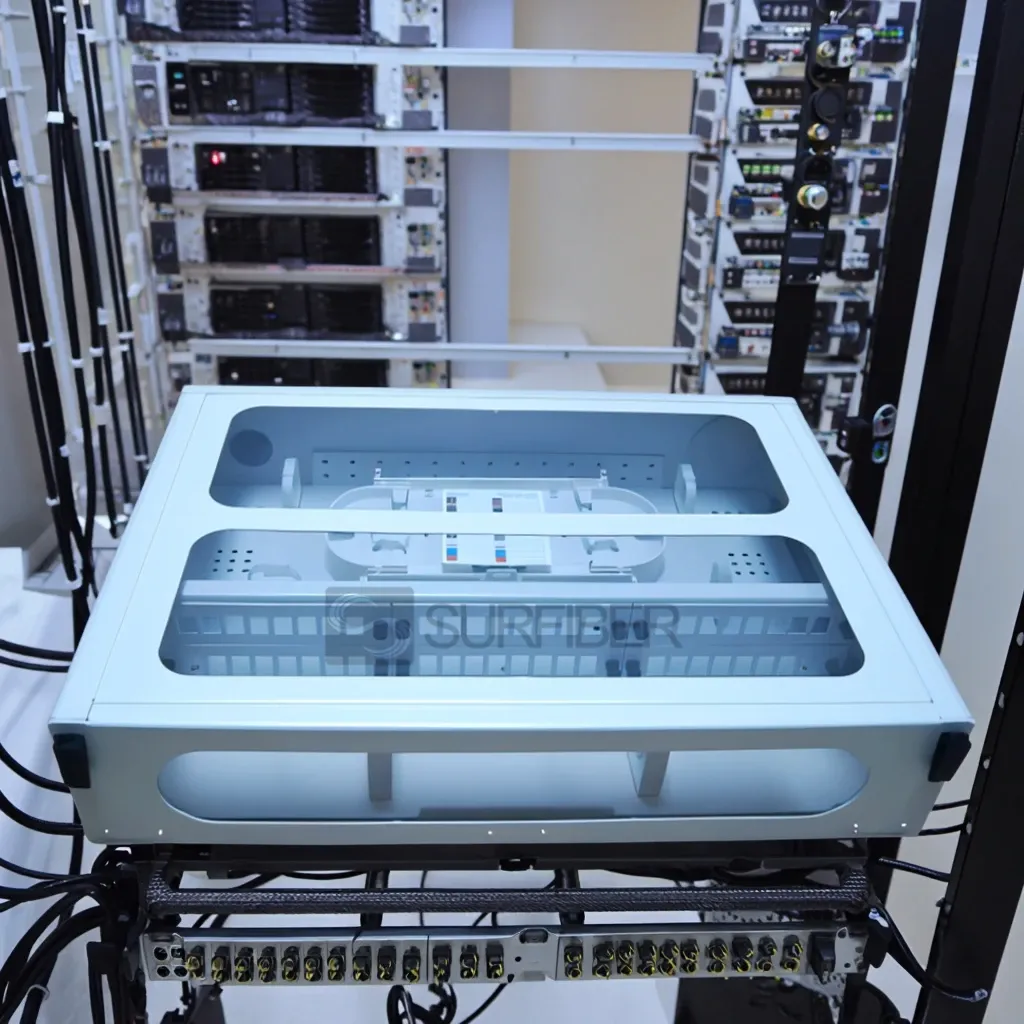 19 Inch Rack Mount Fiber Optic Terminal Box with Transparent Cover  Fixed Type for SC LC S