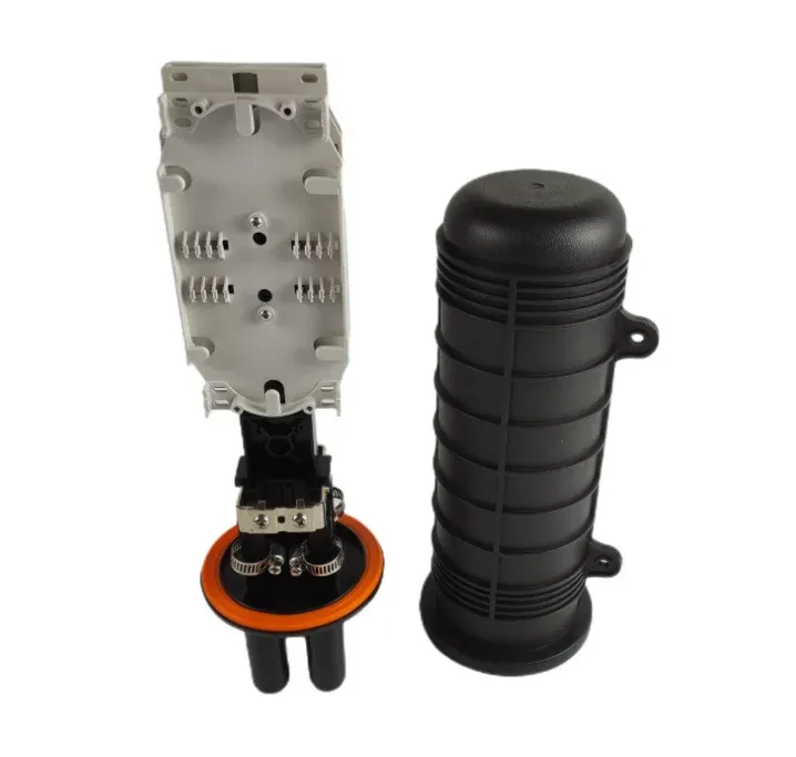 Vertical 1 in 2 Out Waterproof Fiber Optic Splice Closure Dome Type Cable Joint Enclosure