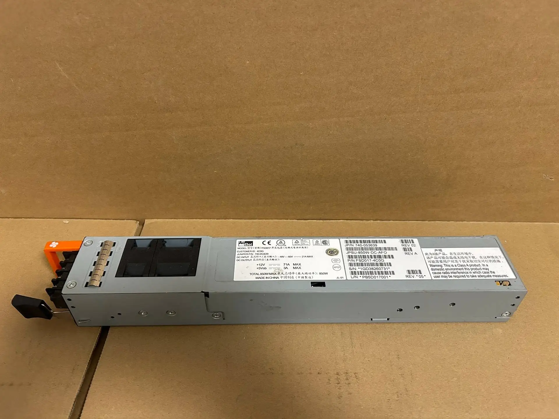 J uniper 400W AC Power Supply JPSU-400W-AC-boxintelecom