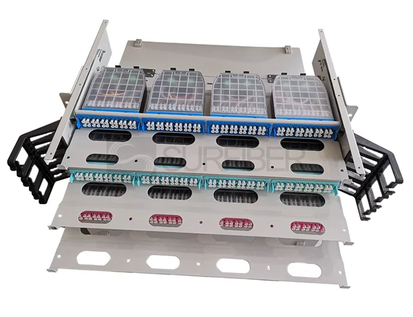 High Density 3U MTP MPO Fiber Optic Patch Panel with ODF Enclosure 3U Chassis Modules for 