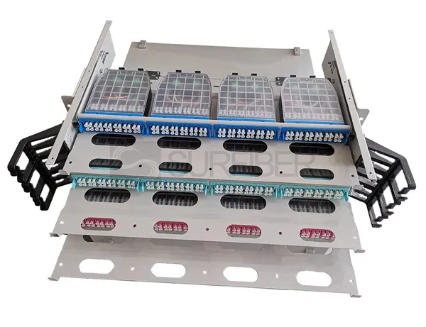 High Density 3U MTP MPO Fiber Optic Patch Panel with ODF Enclosure 3U Chassis Modules for 
