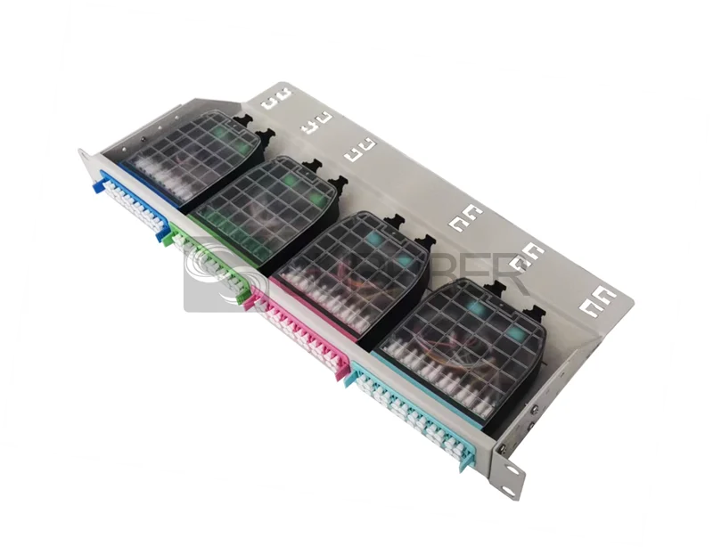 High Density 96cores SC/UPC Fiber Optic Patch Panel Fixed Type Cable Management Holes 4G W
