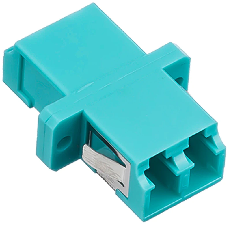Optical LC-OM3 Dual Core Fiber Adapter 10G Dual Fiber Coupler Multimode OM3 Flange Plate O