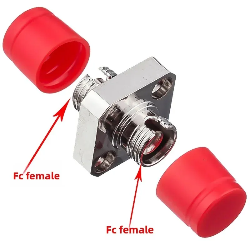 High Quality FC Single Mode Fiber Optic Adapter Square Metal Flange Coupler for FTTH Netwo