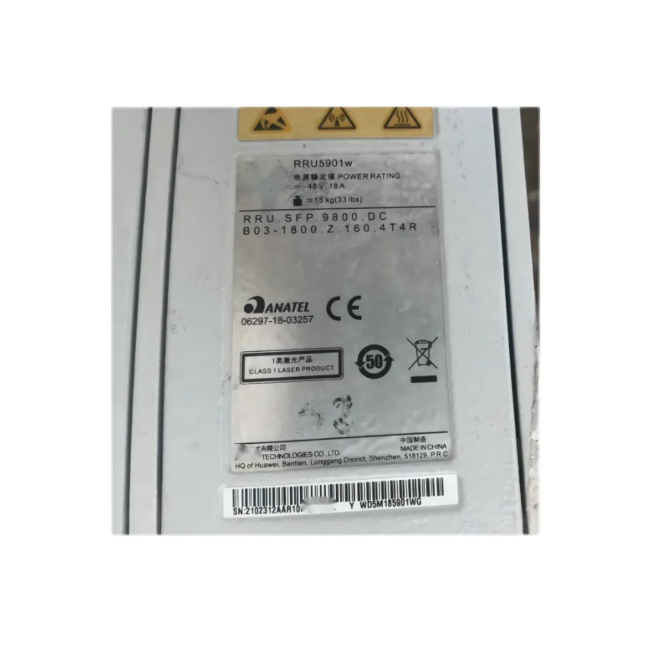RRU5901w 02312AAR Distributed Base Station Remote Unit RRU Equipment WD5M185901WG 1800MHz
