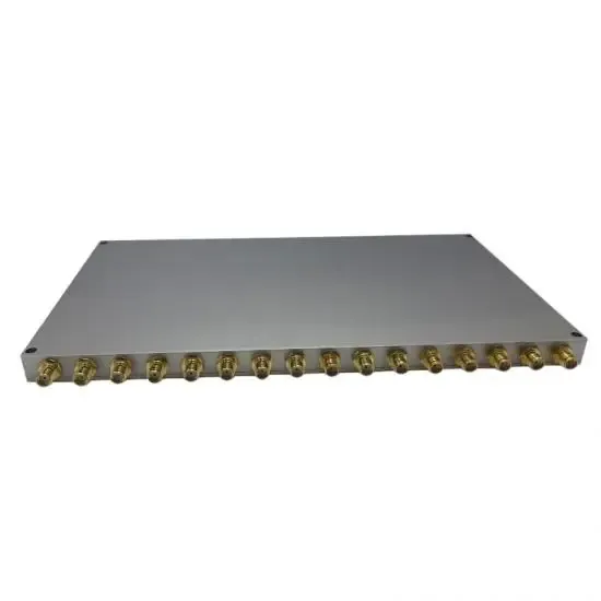 Hot Sale Telecom Parts 0.6-6GHz 30W Wilkinson Model 16 Way Power Splitter With SMA Female 