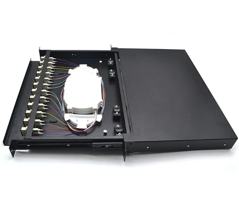 12 Port Fiber Optic Patch Panel, 12-Core SC MM ODF, Rack-Mount Optical Distribution Frame for Data Centers-boxintelecom