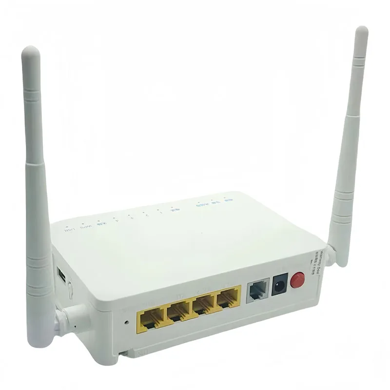 F663NV9 GPON ONT Routers 2GE 2FE 1USB 1TEL External Antenna WiFi Modem VLAN Support English Version 2.4G FTTH XPON ONU-boxintelecom