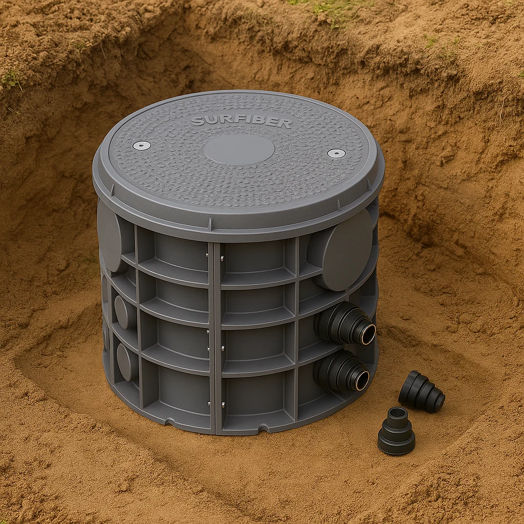 Round SMC Fiber Optic Manhole Chamber| Modular Underground Cable Access Box| EN124 Certifi