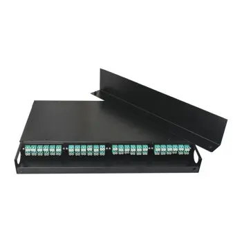 96F LC/UPC 24-Port 1U Fixed Type Duplex Fiber Optic Patch Panel Cassette Rack Mount Holder