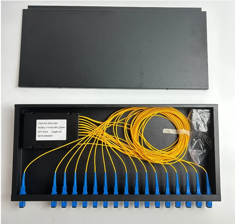 16 Port Fiber Optic Termination Box, Telecom-Grade SC/FC/LC Fully Loaded Splice Box with