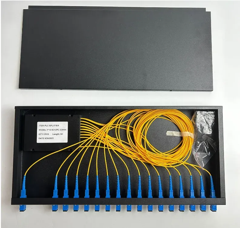 16 Port Fiber Optic Termination Box, Telecom-Grade SC/FC/LC Fully Loaded Splice Box with