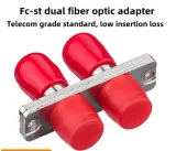 FC-ST Metal Dual Core Fiber Optic Adapter Flange Coupler for FTTH and IP Network Applicati