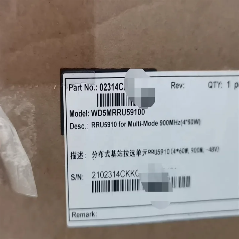 Wireless Communication Equipment Base Station RRU5910  02313TEE 900 EGSM Band 8/n8 880-915 925-960	4x60W 4T4R Remote RF Unit-boxintelecom