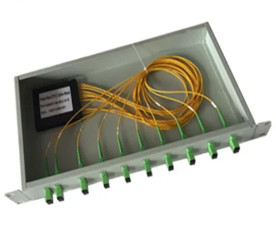 1U Rack Mount PLC Fiber Optic Splitter - 1x8 Telecom-Grade Distribution Box with Ultra-Low