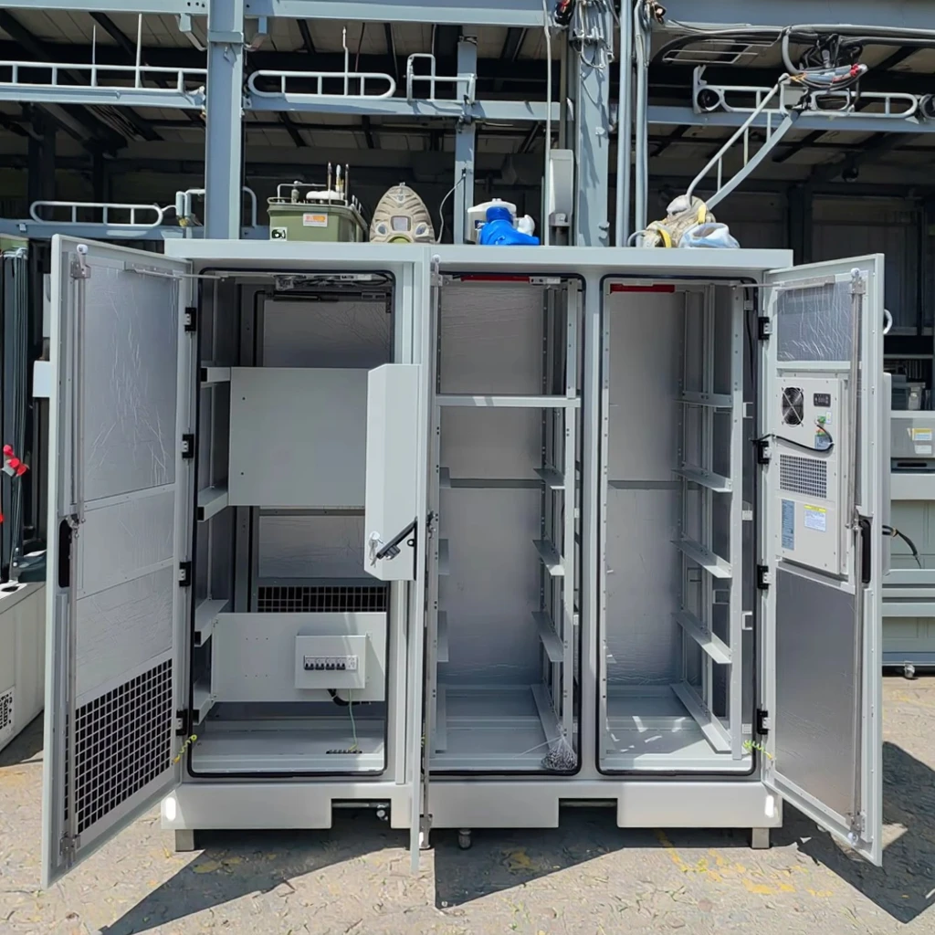 Customizable 5G Outdoor Aluminum Steel Three-Compartment Battery Cabinet IP55 Electronics Instrument Enclosure Stainless Steel-boxintelecom