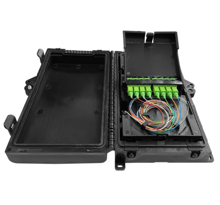 8-Port IP65 Waterproof Fiber Optic Termination Box for FTTx Outdoor Drop Cable, ABS Wall or Pole Mounted Distribution Enclosure-boxintelecom