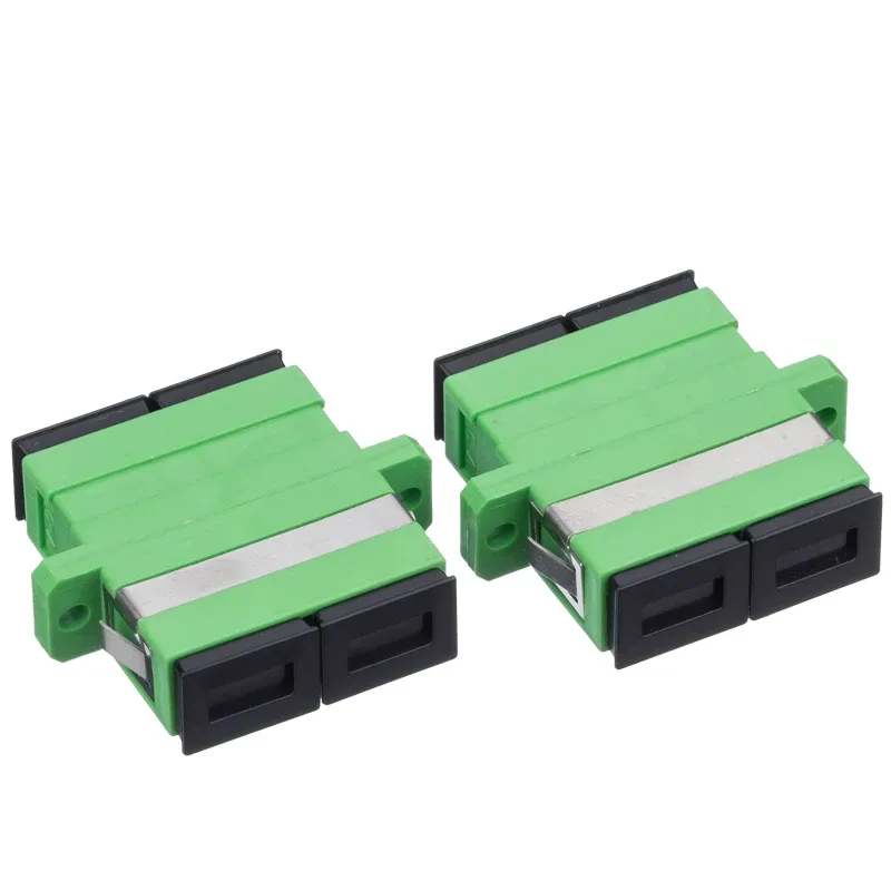Single Mode SC APC Fiber Optic Adapter Dual Fiber Coupler with Flange Plate Telecom Grade Connector for FTTH Networks-boxintelecom