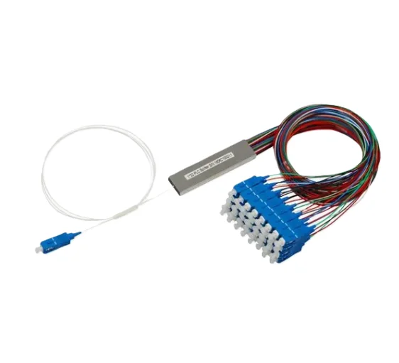 FTTH PLC Splitter 1x32 SCUPC Single Mode PLC Splitter with POE/GSM Support Mini Type Fiber Optic