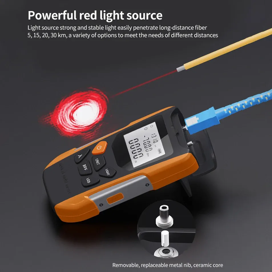 GUANGYAN G9 All in One FIiber Optical Power Meter With Visual Fault Locator Fiber Optic Tester OPM With VFL Removeable Battery-boxintelecom