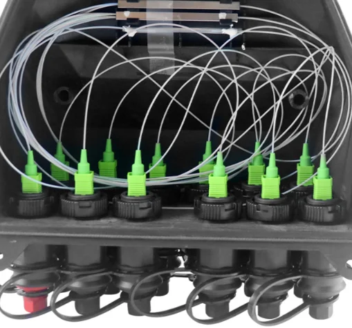 Black Waterproof 12-Port SC Fiber Optic Distribution Box, IP68 Outdoor Pre-Connected FTTH/FTTx Terminal Box-boxintelecom