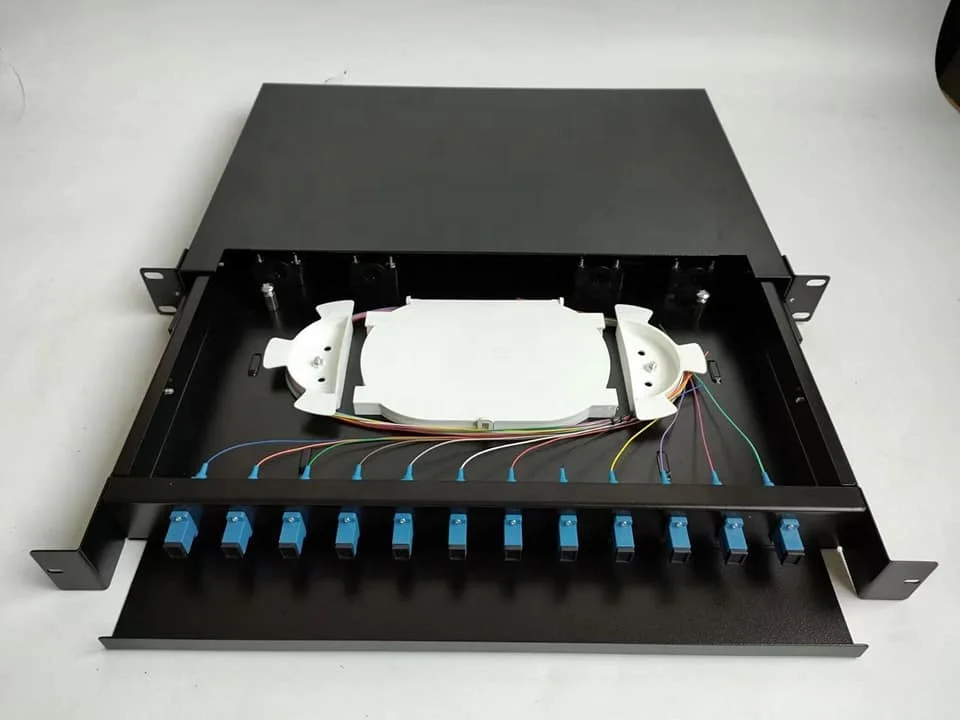 Good quality 19 Inch 12 24 48 cores ODF Optical Termination Box FTTH ODF 24 Ports 48 72 96