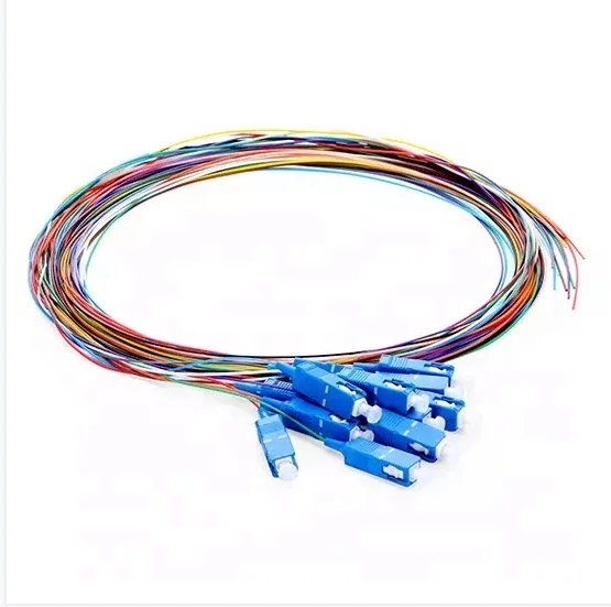 Fiber Optic Bundle Pigtail SCUPC Connector 12 Color 0.9mm SM FTTH Pigtail