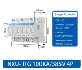 NXU-II Surge Protection Device 100kA/385V 4P 4 Pole 385V AC Lightning Arrester DIN Rail Mo