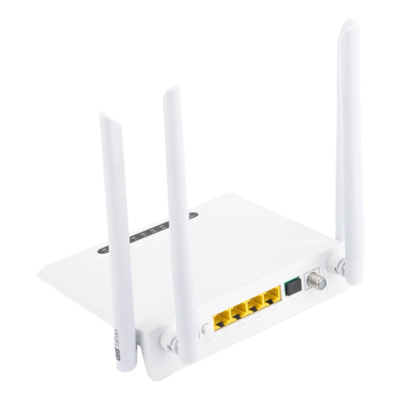 Ftth Optical Network Terminal Router ZC-500GWT XPON ONT 4GE+AC1200 WIFI 5+CATV+WDM+AGC NEW Dual Band ONU+Mesh Realtek RTL9607C-boxintelecom
