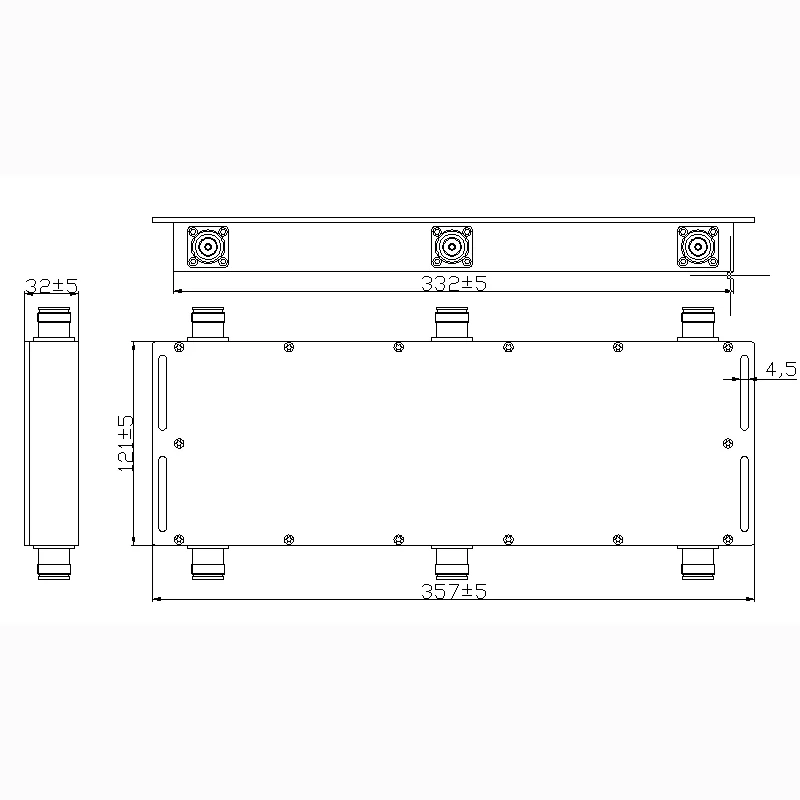 DAS IBS RF Low PIM -160dBc 698-3800MHz 3x3 6dB Hybrid Combiner with 4.3-10 Female Connector