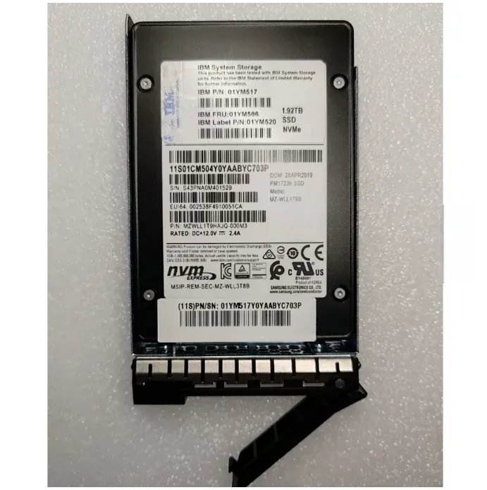 Storage Flagship 15.36TB NVMe Hard Drive Dual Models Available 01YM541/01CM507 PM1723B