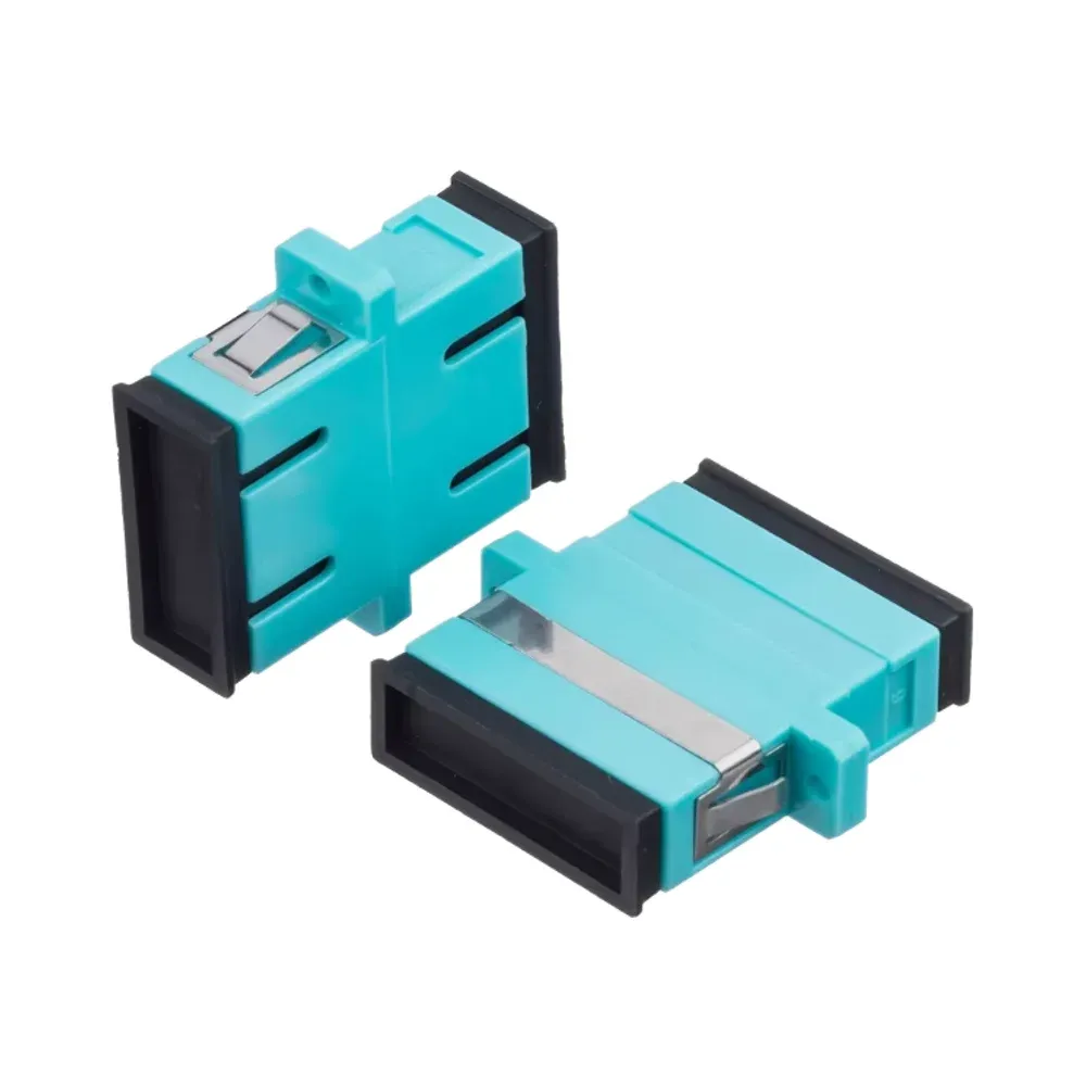 High Quality SC OM3 Fiber Optic Adapter Dual Fiber Coupler with Flange Plate for FTTH 4G T