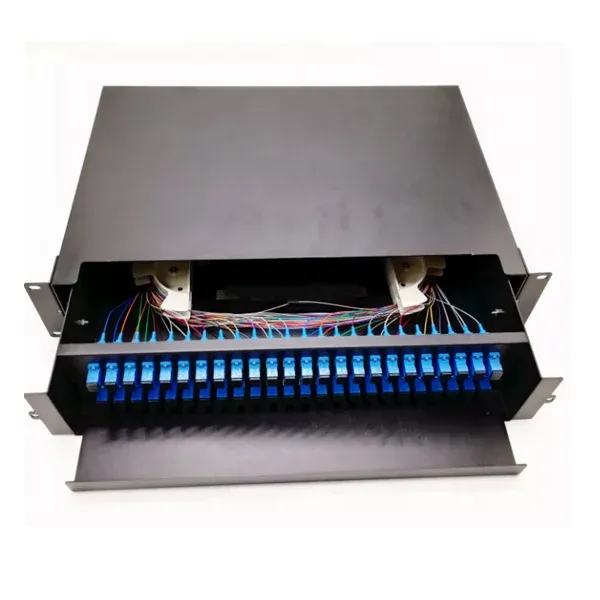 12 24 48 Port Fiber Optic Patch Panel 1U 19 Inches Rack Mount LC SC Full Equipment Din Rail Sliding Fiber Patch Panel Odf-boxintelecom