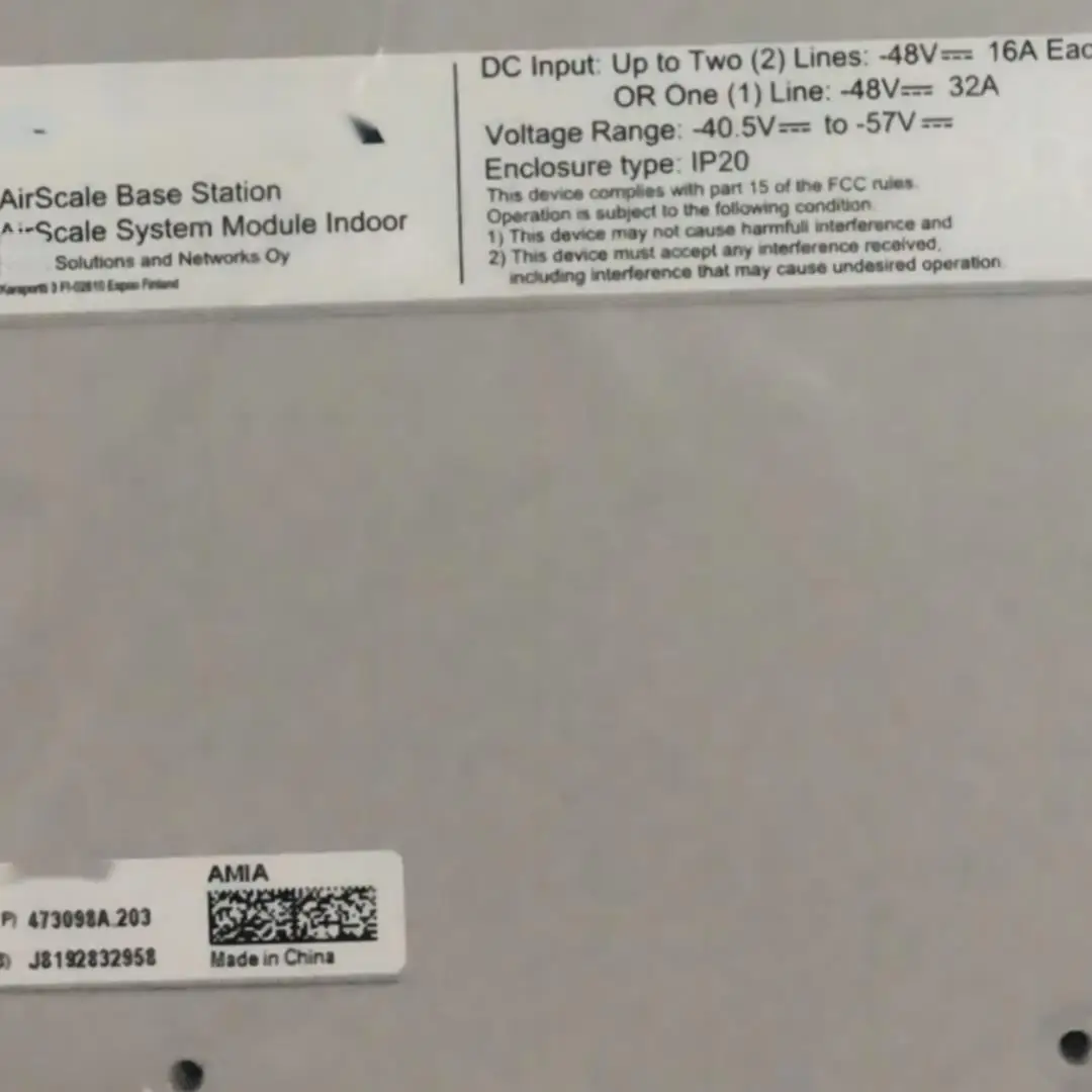 AMIA 473098A AirScale Subrack for Base Station BBU Module
